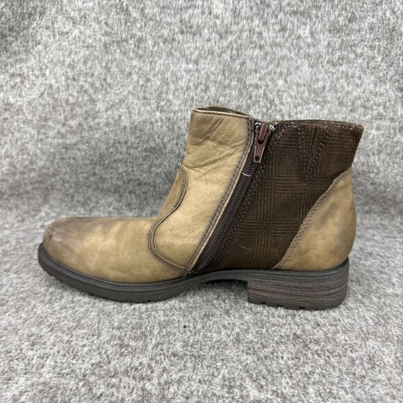 ✅Womens 9 Earth Jordan Stone Ankle Boots Brown Leather Side Zipper PEELING LINER - Picture 12 of 14